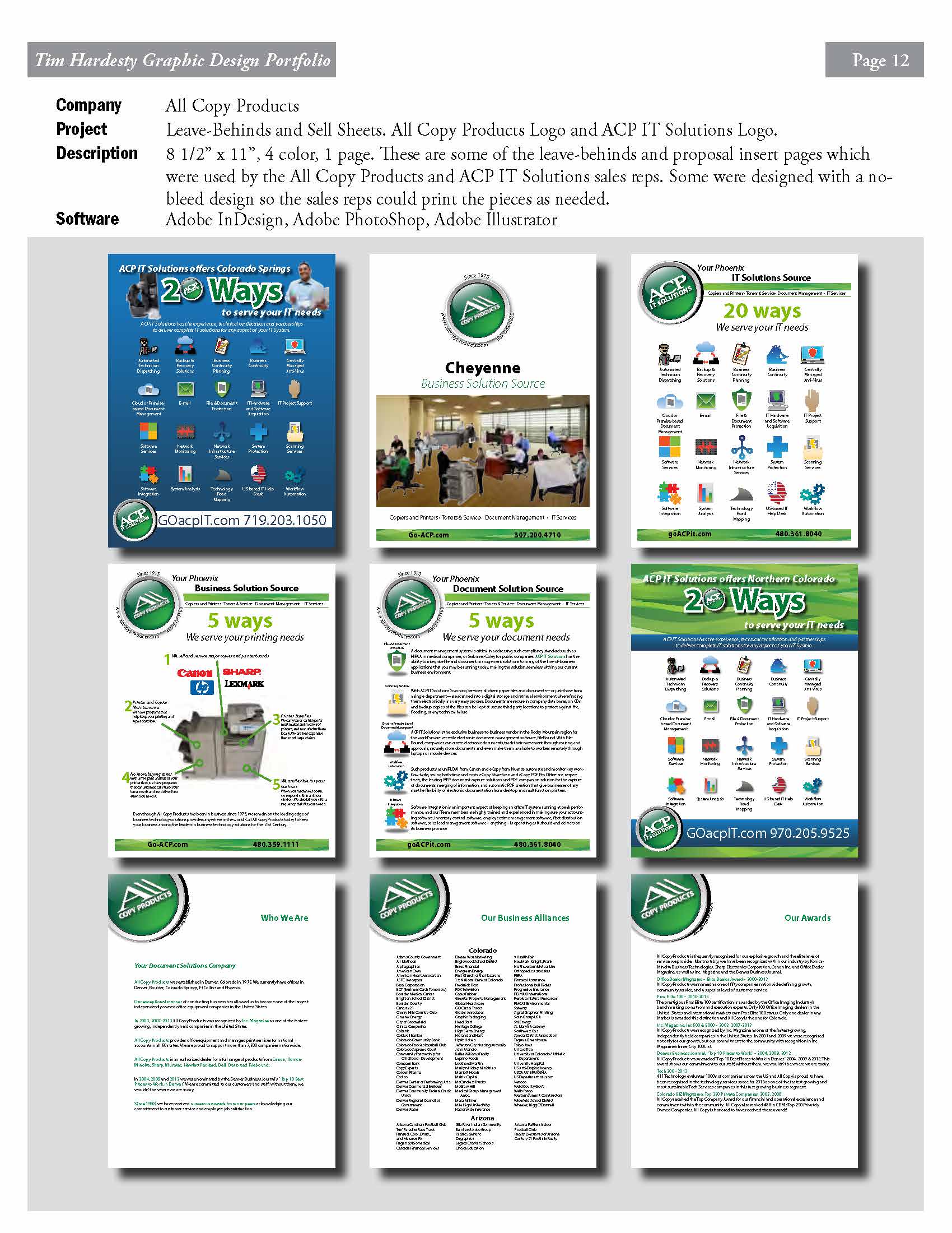 All Copy Products — Sales Sheets